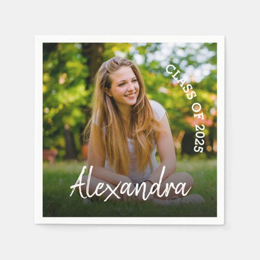 Klasse van 2025 Foto Graduation Party Servet (Voorkant)