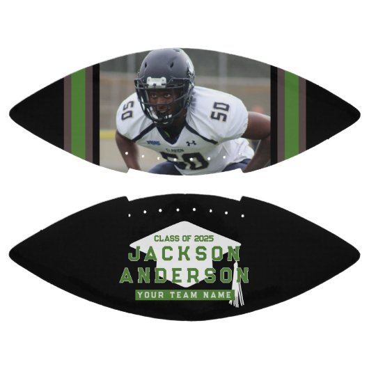 Klasse van 2025  Foto Keepsake Zwart American Football (Panelen)