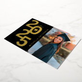 Klasse van 2025 Foto Tandheelkundige School Afstud Folie Uitnodiging (Gedraaid)