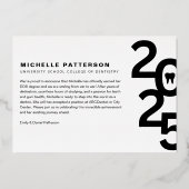 Klasse van 2025 Foto Tandheelkundige School Afstud Folie Uitnodiging (Achterkant)