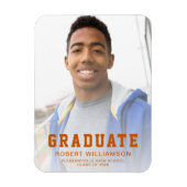 Klasse van 2025 Foto Verbrand Sinaasappel Afstuder Magneet (Verticaal)