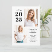 Klasse van 2025 | Foto zwart-wit Afstudeerder Part Kaart (Staand voorkant)