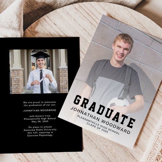 Klasse van 2025 Foto's Black Afstuderen Aankondigi Kaart