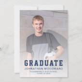 Klasse van 2025 Foto's Navy Blue Afstudeerder Aank Kaart (Voorkant)