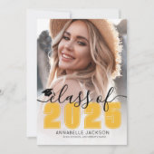 Klasse van 2025 Geel Afstuderen Foto Afstuderen Kaart (Voorkant)