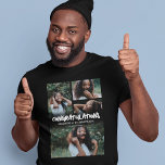 Klasse van 2025 Gefeliciteerd Afstuderen Foto T-shirt<br><div class="desc">Klasse van 2025 afstuderen T-shirt met 4 foto's van de afstuderen,  een zwarte overlay,  de titel "gefeliciteerd",  de naam van de afstudeerders en hun klasjaar.</div>