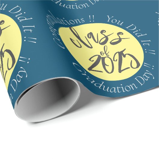 Klasse van 2025 Gefeliciteerd Afstuderen Gift Cadeaupapier (Rol Hoek)