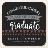 Klasse van 2025 Gefeliciteerd Graduation Party Kartonnen Onderzetters (Voorkant)