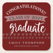 Klasse van 2025 Gefeliciteerd Graduation Party Kartonnen Onderzetters (Voorkant)