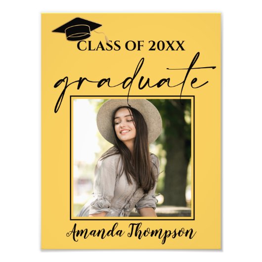 Klasse van 2025 Gele foto Afstuderen Foto Afdruk (Voorkant)