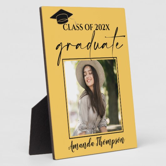 Klasse van 2025 Gele foto Afstuderen Fotoplaat (Zijkant)