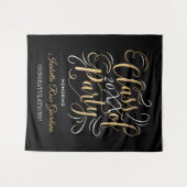 Klasse van 2025 Gold Black Custom Graduation Party Wandkleed (Voorkant (horizontaal))