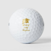 Klasse van 2025 Gold Monogram | Naam golfballen (Voorkant)