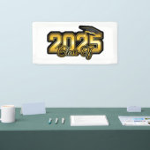Klasse van 2025 Gold Numbers Afstuderen Spandoek (Beurs)