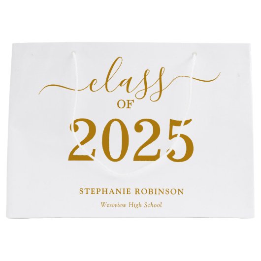 Klasse van 2025 Gold Script-Afstuderen Groot Cadeauzakje (Voorkant)