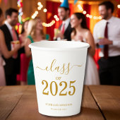 Klasse van 2025 Gold Script-Afstuderen Papieren Bekers