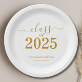 Klasse van 2025 Gold Script-Afstuderen Papieren Bordje