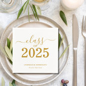 Klasse van 2025 Gold Script-Afstuderen Servet