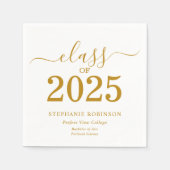 Klasse van 2025 Gold Script College Afstuderen Servet (Voorkant)