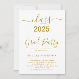 Klasse van 2025 Gold Script Graduation Party Kaart