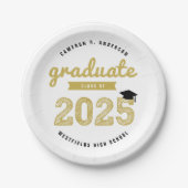 Klasse van 2025 Gold Sketch Afstuderen Afstudeerde Papieren Bordje (Voorkant)