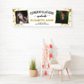 Klasse van 2025 Gold Stars 2 Foto's Afstuderen Spandoek (Insitu)