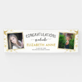 Klasse van 2025 Gold Stars 2 Foto's Afstuderen Spandoek (Horizontaal)