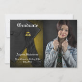Klasse van 2025 Gold Tassel College Foto Afstudere Kaart (Voorkant)