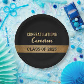 Klasse van 2025 Goud Gefeliciteerd Afstuderen Papieren Bordje (Feest)