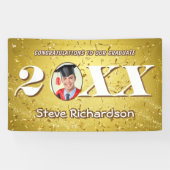 Klasse van 2025 Gouden Confetti Glitters Custom Ph Spandoek (Horizontaal)