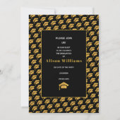 Klasse van 2025 gouden en zwarte afstudeercap part kaart (Achterkant)