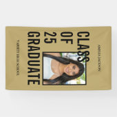 Klasse van 2025 gouden foto Afstuderen Spandoek (Horizontaal)