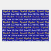Klasse van 2025 Graduate's Name Dark Blue White Go Inpakpapier Vel (Voorkant 2)