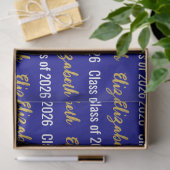 Klasse van 2025 Graduate's Name Dark Blue White Go Tissuepapier (Geschenk)