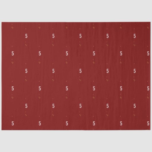 Klasse van 2025 Graduate's Name Deep Red White Gol Tissuepapier (Voorkant)