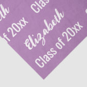 Klasse van 2025 Graduate's Name Lavendel en Wit Tissuepapier (Detail)