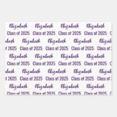 Klasse van 2025 Graduate's Name White & Dark Paars Inpakpapier Vel (Voorkant)