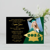 Klasse van 2025 Graduation Cap Folie Invitation Folie Uitnodiging (Staand Voorkant)