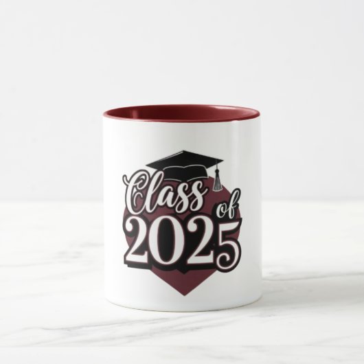 Klasse van 2025 Graduation Cap Heart Mannen Mok (Midden)