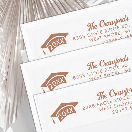 Klasse van 2025 Graduation Cap Retouradres Etiket