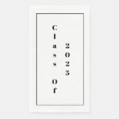 Klasse van 2025 Graduation Party Zwart Wit Minimal Servet (Voorkant)
