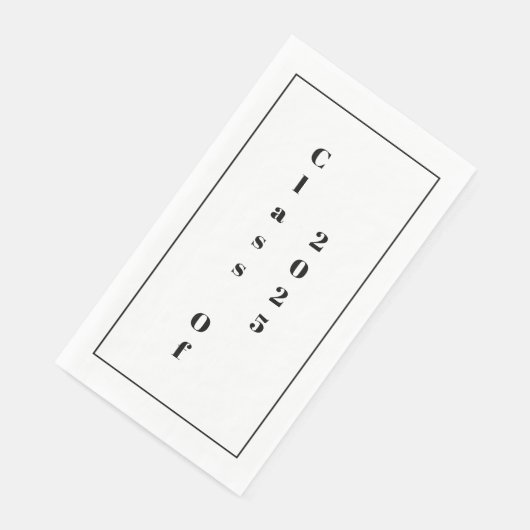 Klasse van 2025 Graduation Party Zwart Wit Minimal Servet (Hoek)