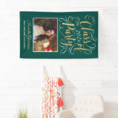 Klasse van 2025 Green Gold Graduation Party Foto Spandoek (Insitu)