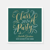 Klasse van 2025 Green Gold Graduation Party Servet (Voorkant)