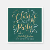 Klasse van 2025 Green Gold Graduation Party Servet (Voorkant)