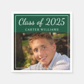 Klasse van 2025 Green Graduation Party Foto Servetten (Voorkant)