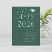 Klasse van 2025 Green Graduation Party Kaart (Staand voorkant)