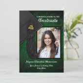 Klasse van 2025 Green Tassel Photo Afstuderen Kaart (Staand voorkant)