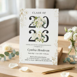 Klasse van 2025 Greenery Bloemen Afstudeerfeest Kaart