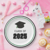 Klasse van 2025 Groen Papieren Bordje (Feest)